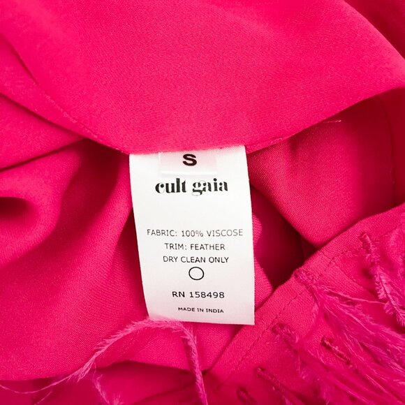 Cult Gaia Shannon Feather-embellished Dress Qajar Rose Pink - Picture 9 of 12